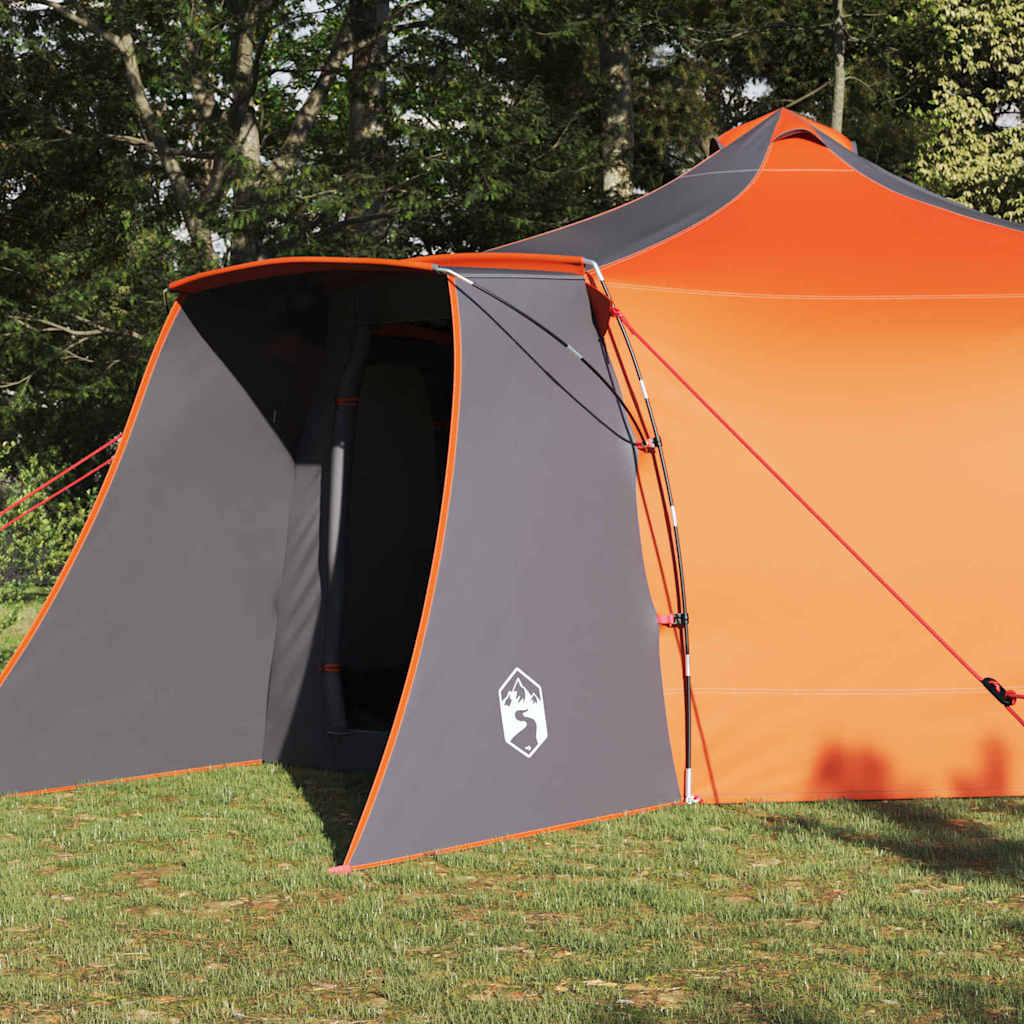 Tipi sátor tetővel Szürke és narancs 492 x 492 x 275 cm taft