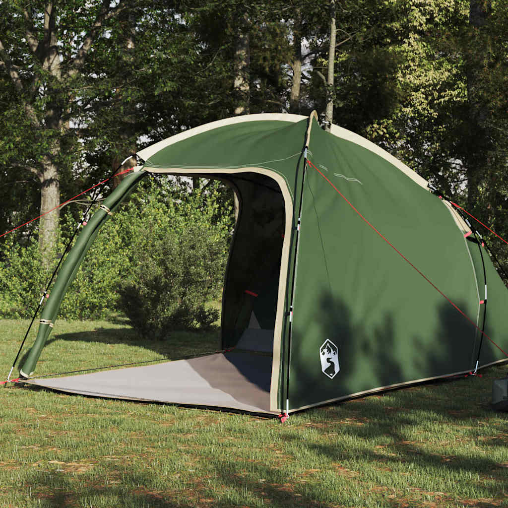 Kabin sátor tetővel tárolóval Zöld 370 x 230 x 185 cm taft