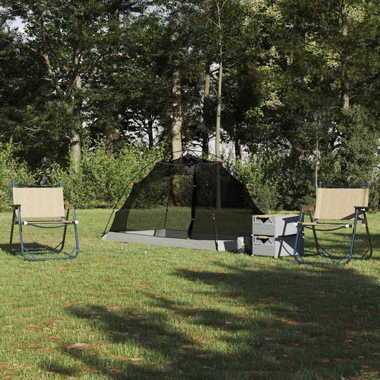 Sátor tetővel tárolóval Szürke és fekete 236 x 108 x 120 cm