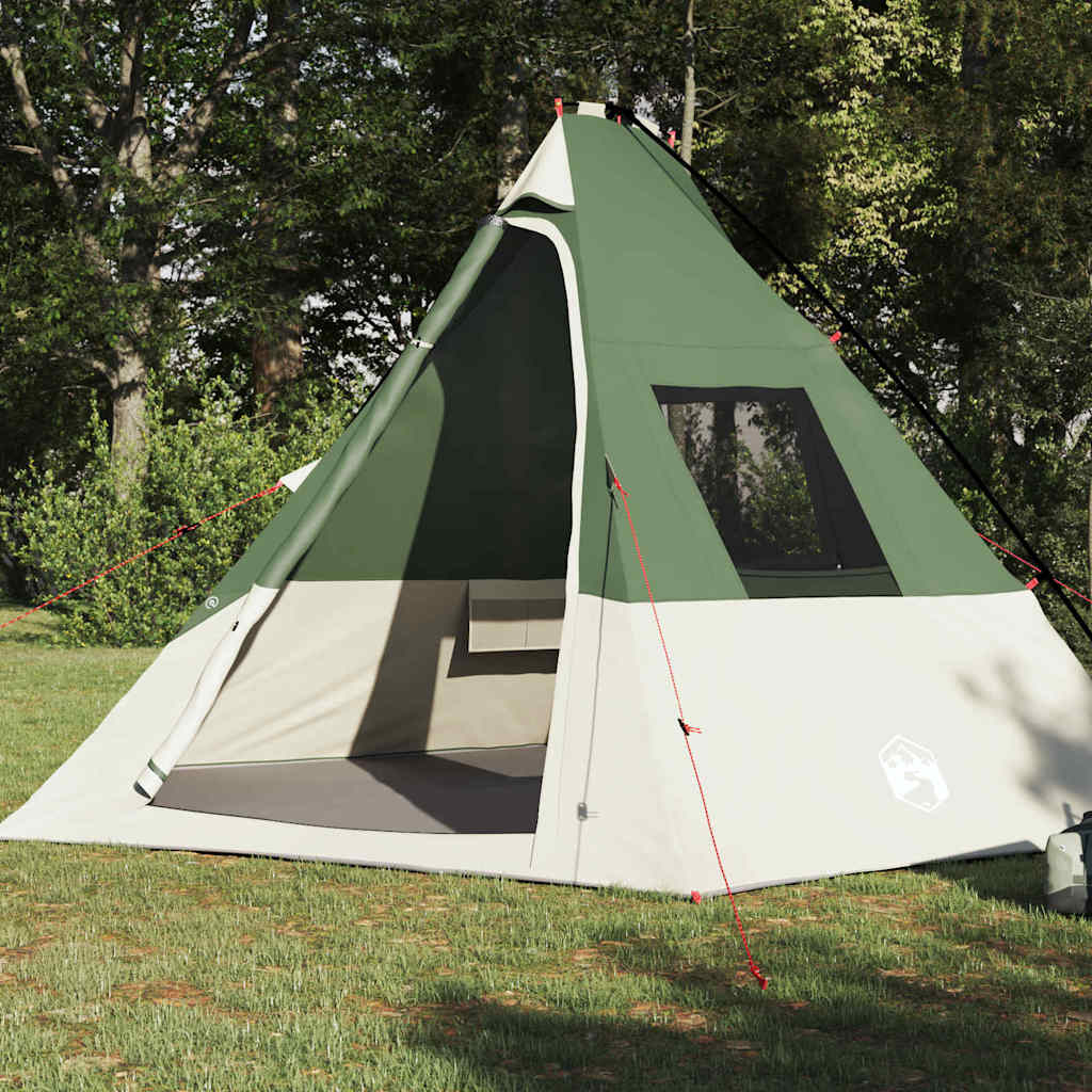 Tipi sátor tetővel tárolóval Zöld 383 x 338 x 217 cm taft
