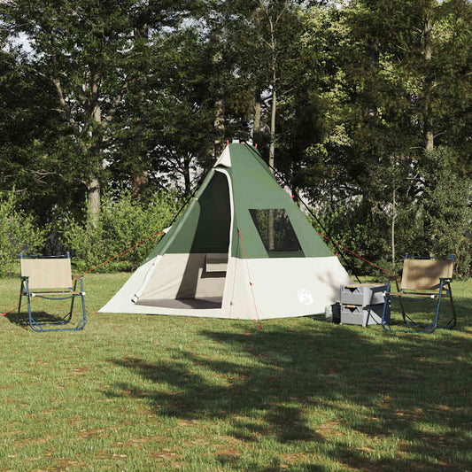 Tipi sátor tetővel tárolóval Zöld 383 x 338 x 217 cm taft