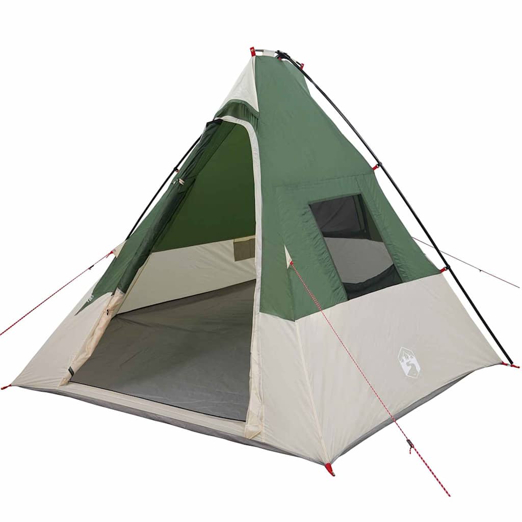 Tipi sátor tetővel tárolóval Zöld 383 x 338 x 217 cm taft