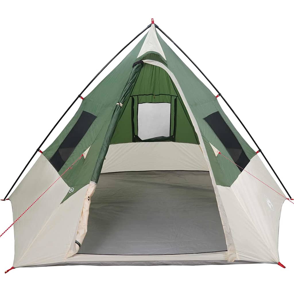 Tipi sátor tetővel tárolóval Zöld 383 x 338 x 217 cm taft