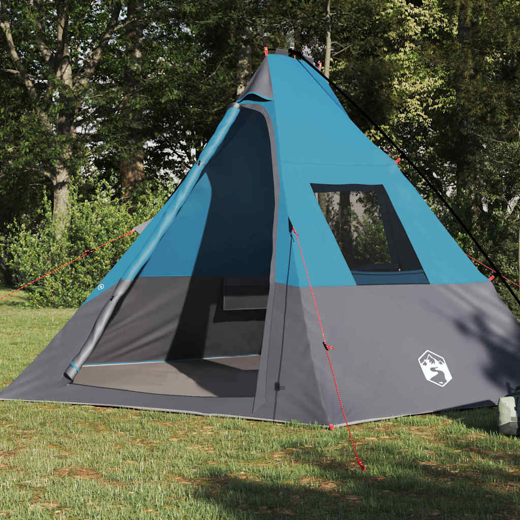 Tipi sátor tetővel tárolóval Kék 383 x 338 x 217 cm taft