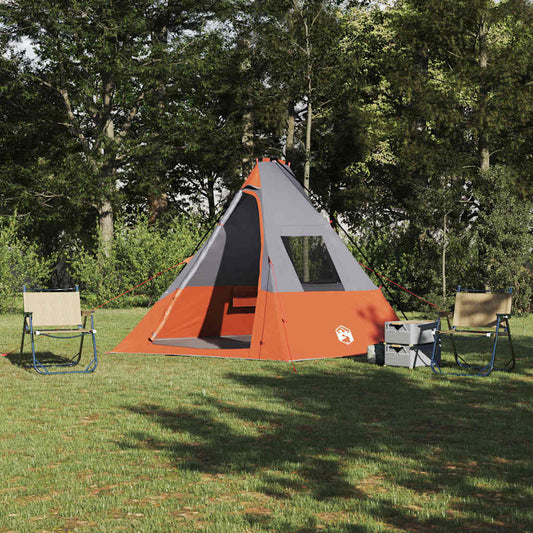 Tipi sátor tetővel Szürke és narancs 383 x 338 x 217 cm taft