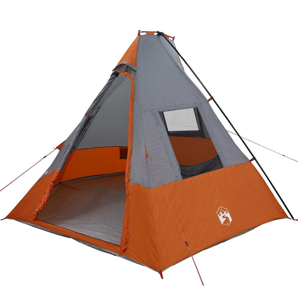 Tipi sátor tetővel Szürke és narancs 383 x 338 x 217 cm taft