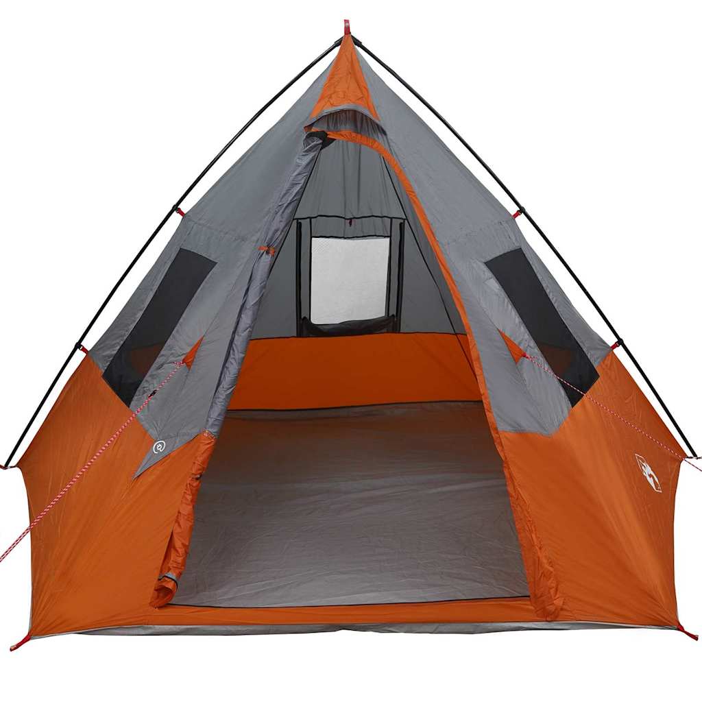 Tipi sátor tetővel Szürke és narancs 383 x 338 x 217 cm taft