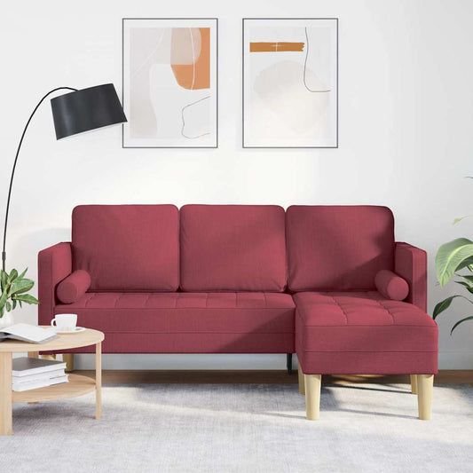 Kanapé Szett párnával Bordó 173 x 131 x 67 cm Poliészter