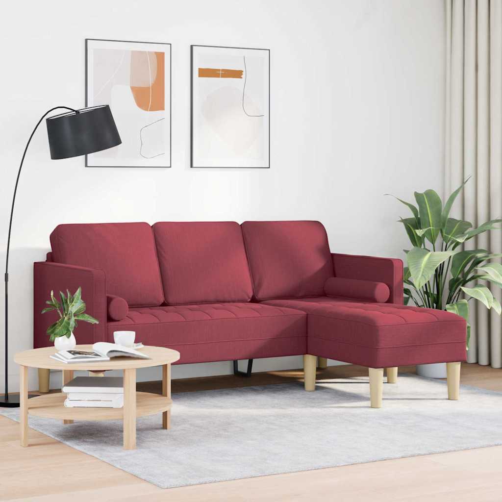 Kanapé Szett párnával Bordó 173 x 131 x 67 cm Poliészter