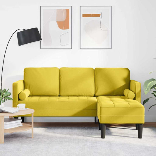 Kanapé Szett párnával Sárga Poliészter