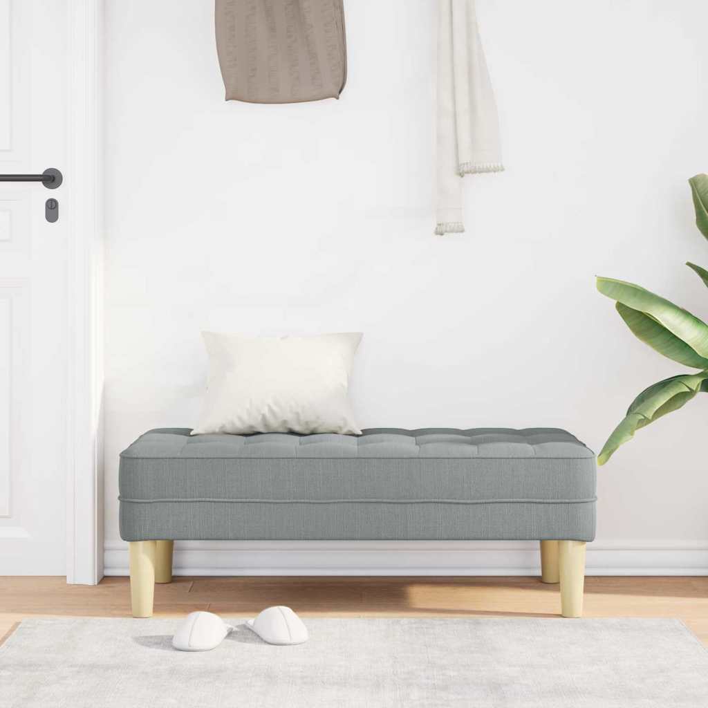 pad párnával Világosszürke 113 x 57 x 39 cm szövet
