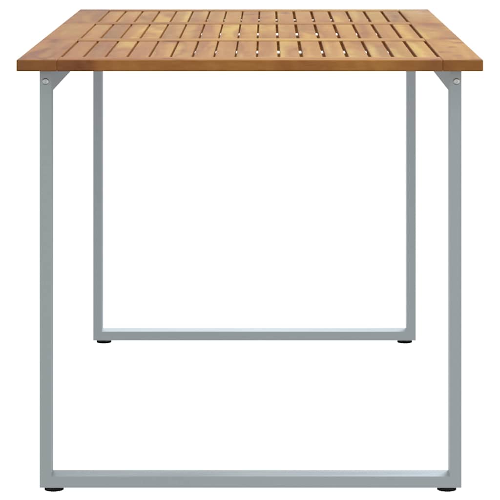 Kerti Étkezőasztal Szürke 160 x 80 x 75 cm Tömör Akácfa