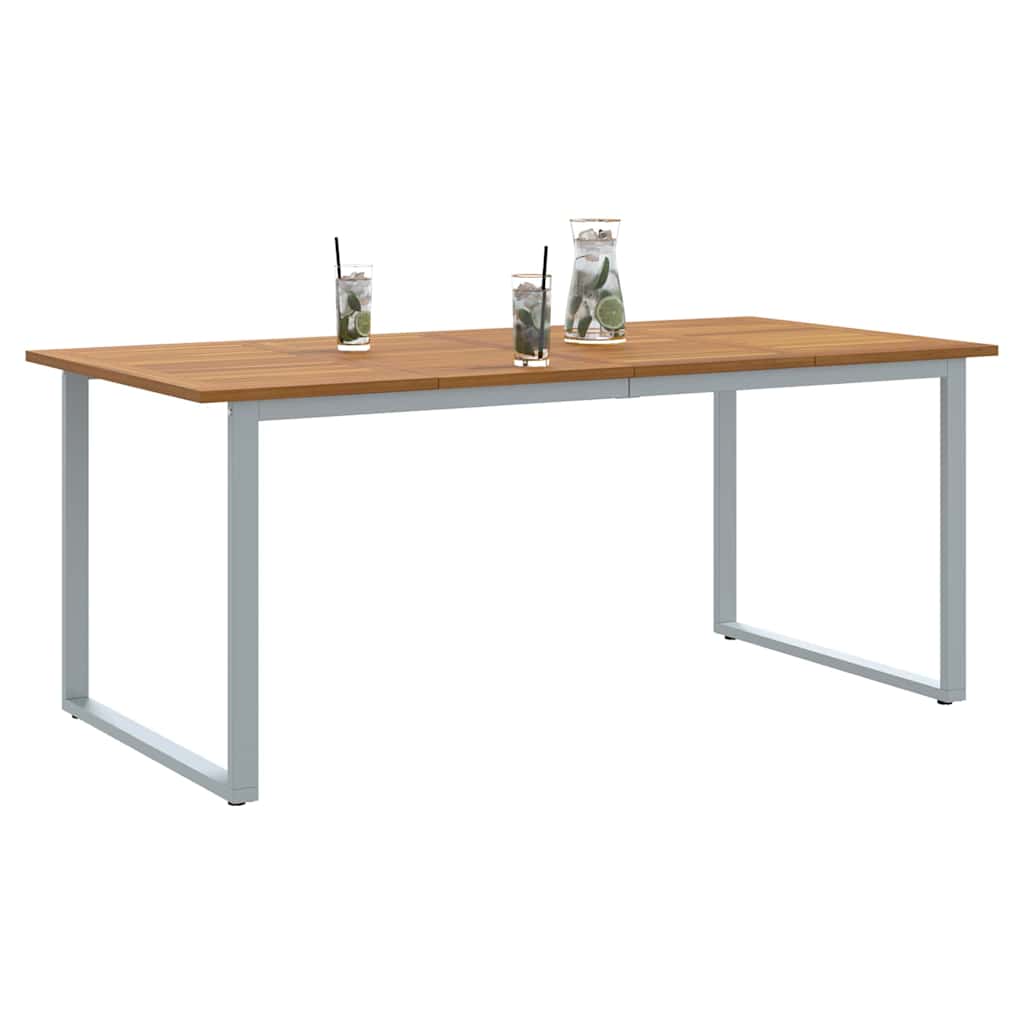 Kerti Étkezőasztal Szürke 180 x 90 x 75 cm Tömör Akácfa