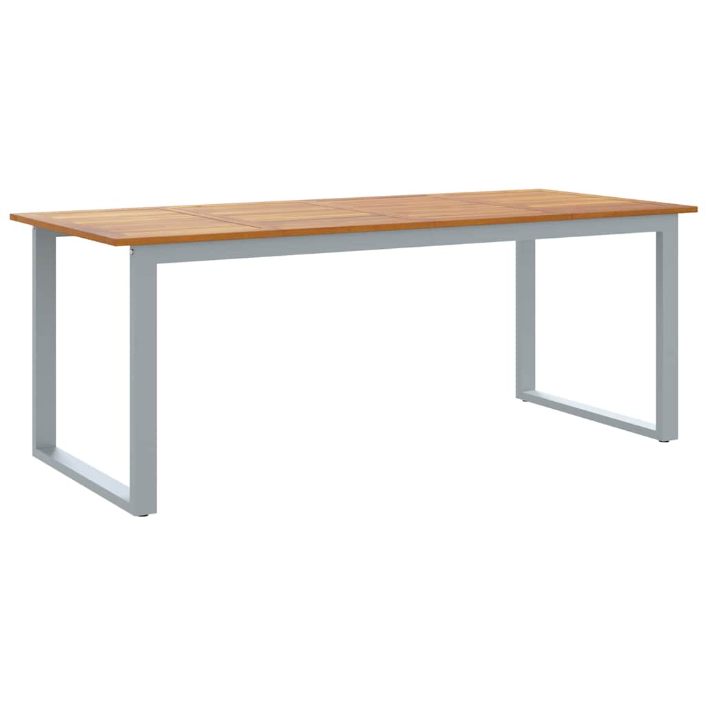 Kerti Étkezőasztal Szürke 200 x 90 x 75 cm Tömör Akácfa