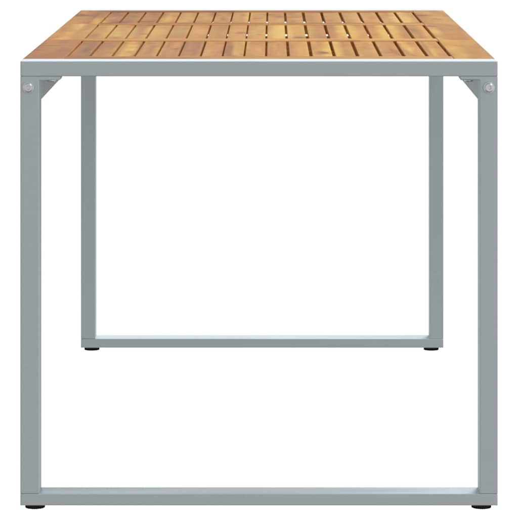 Kerti Étkezőasztal Szürke 160 x 80 x 75 cm Tömör Akácfa