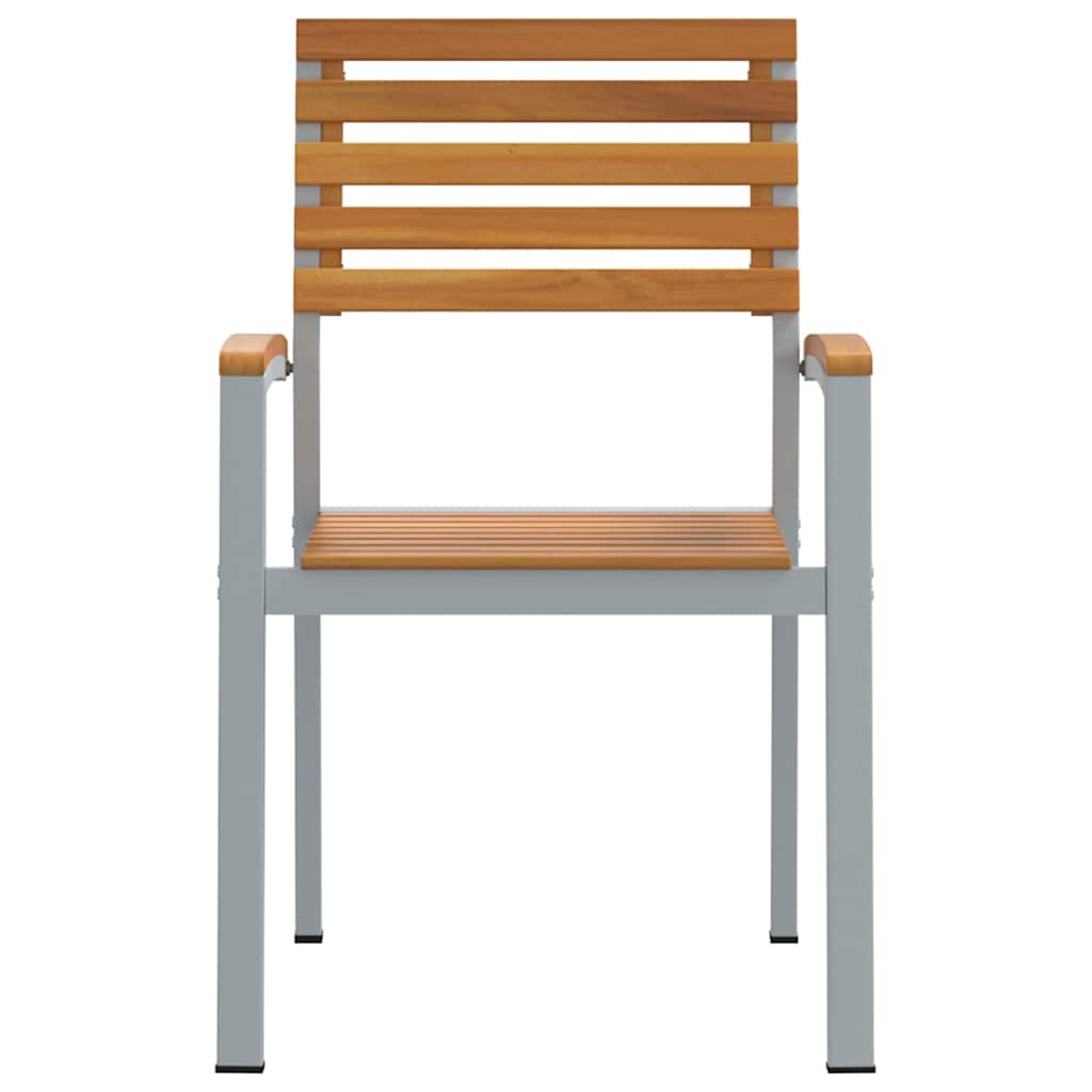 Kerti Szék 2 pcs Barna 56 x 57 x 87 cm Tömör Akácfa