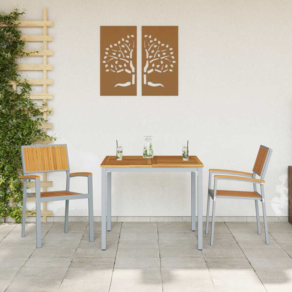 Összecsukható Szék 2 pcs Barna 56 x 57 x 87 cm Tömör Akácfa