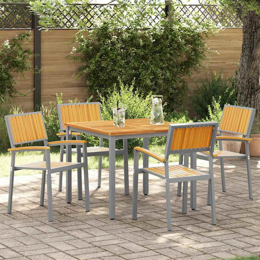 Összecsukható Szék 4 pcs Barna 56 x 57 x 87 cm Tömör Akácfa