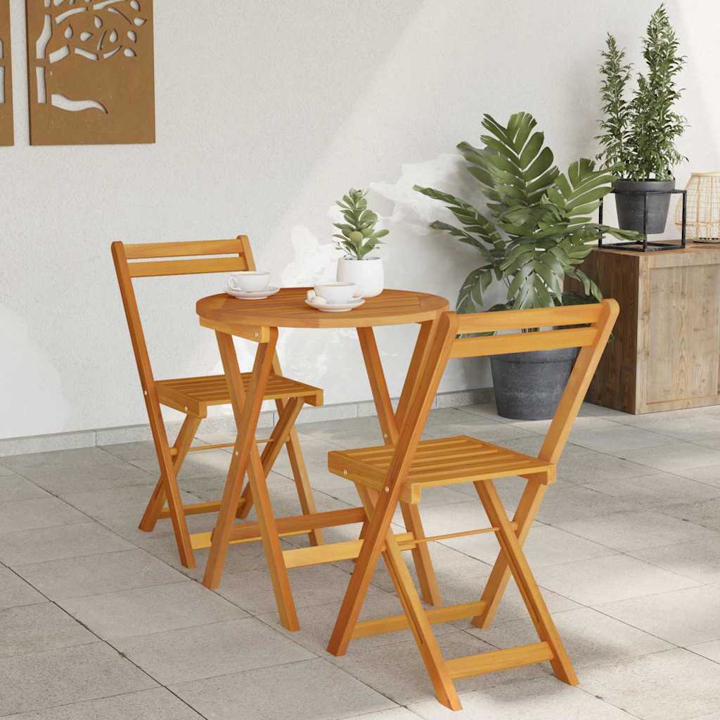 Kert étkező szett párnával 3 pcs Olaj Természetes Tömör Akácfa