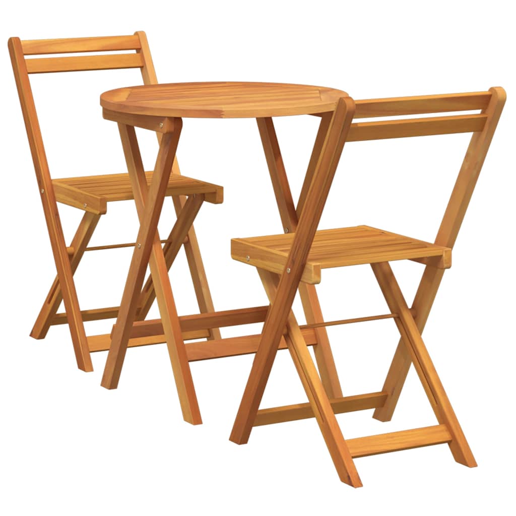 Kert étkező szett párnával 3 pcs Olaj Természetes Tömör Akácfa