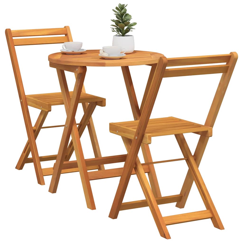 Kert étkező szett párnával 3 pcs Olaj Természetes Tömör Akácfa