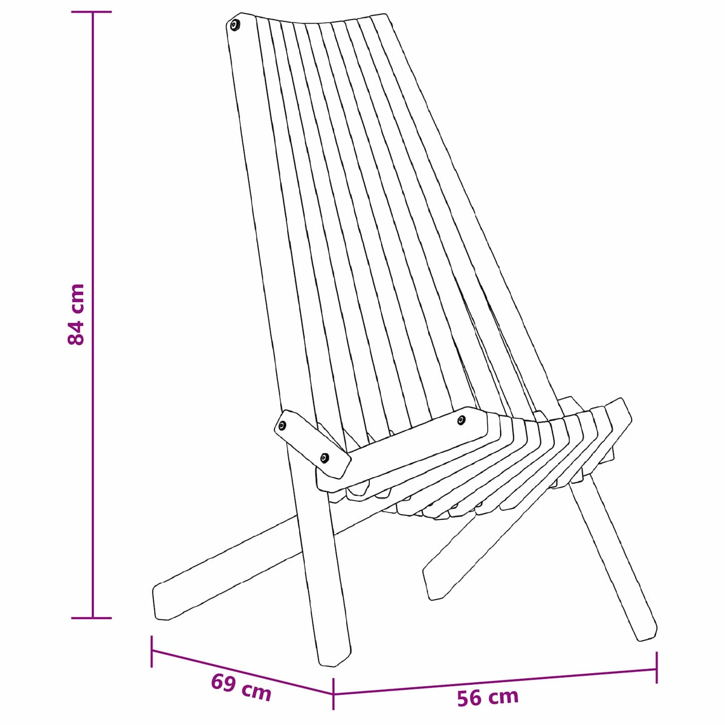 Szék 2 pcs Barna 69 x 56 x 84 cm Tömör Akácfa