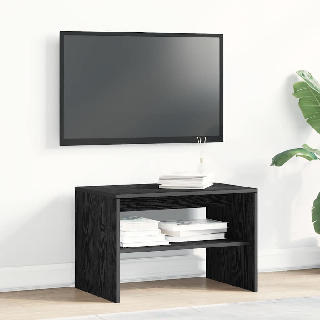 fekete tölgy színű szerelt fa TV-szekrény 60x40x40 cm