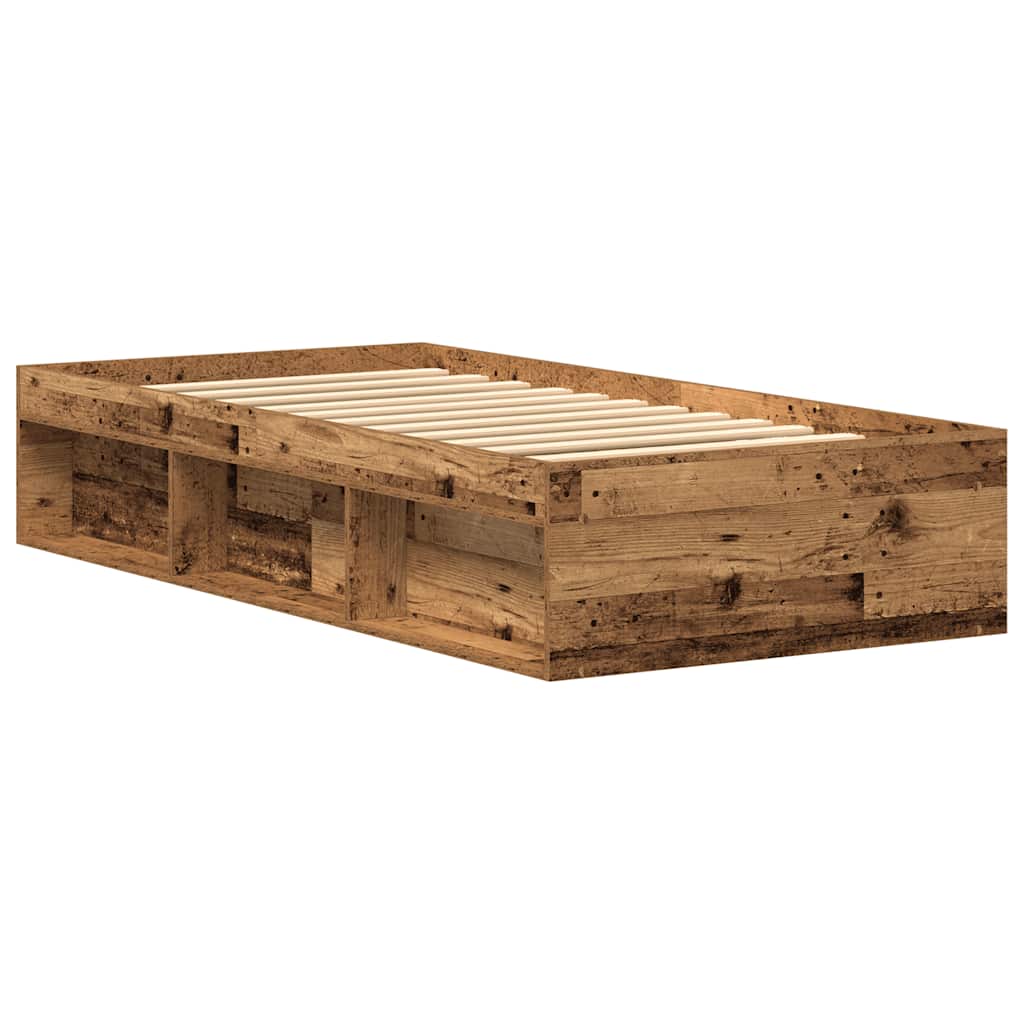 antik fa szerelt fa ágykeret matrac nélkül 75x190 cm