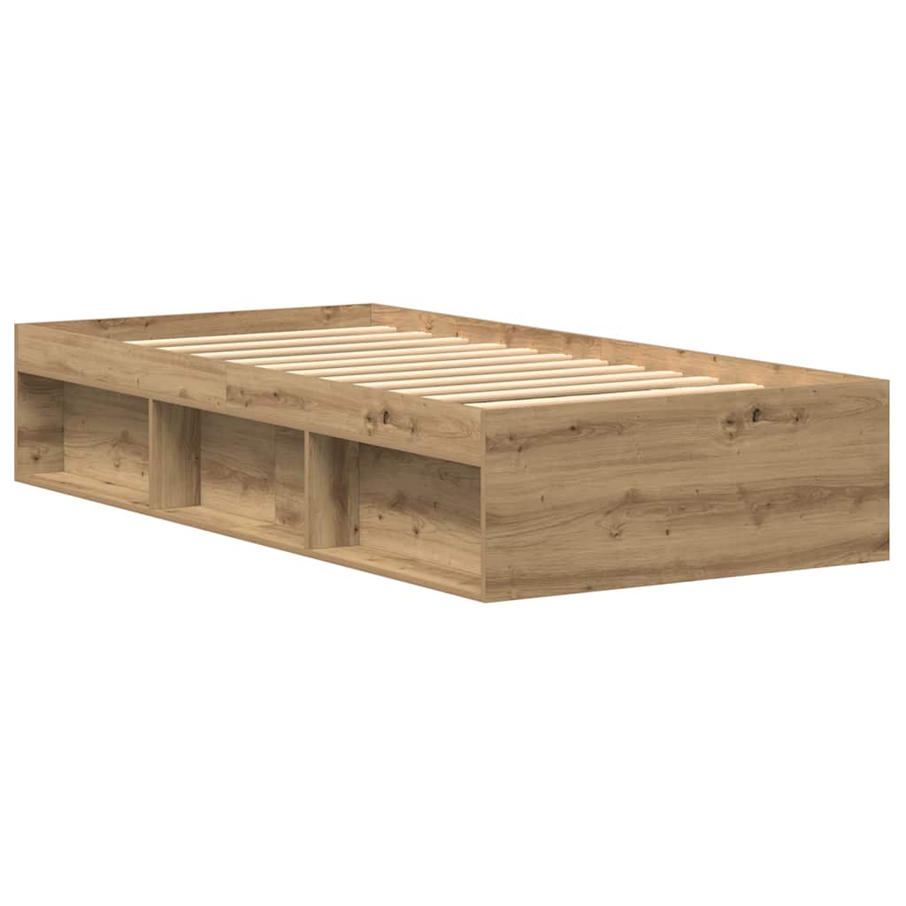 kézműves tölgy szerelt fa ágykeret matrac nélkül 75x190 cm