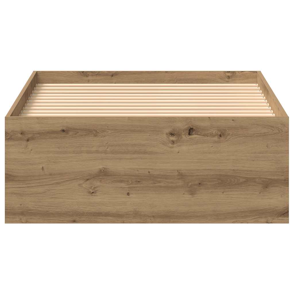 kézműves tölgy szerelt fa ágykeret matrac nélkül 75x190 cm