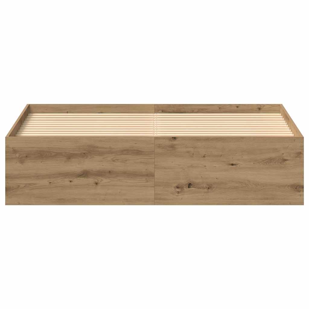 kézműves tölgy szerelt fa ágykeret matrac nélkül 150x200 cm