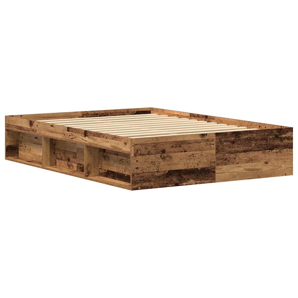 antik fa szerelt fa ágykeret matrac nélkül 135x190 cm