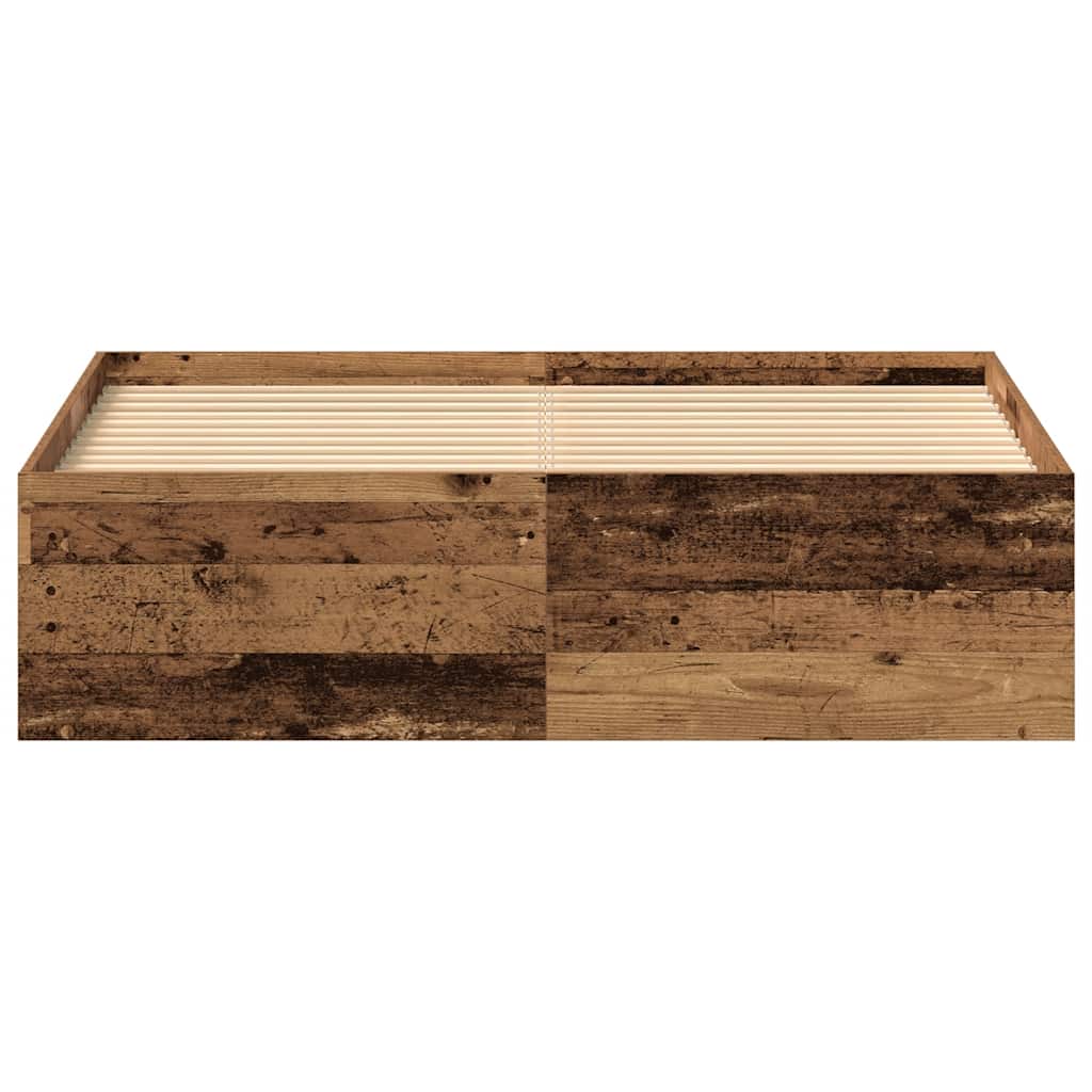 antik fa szerelt fa ágykeret matrac nélkül 135x190 cm