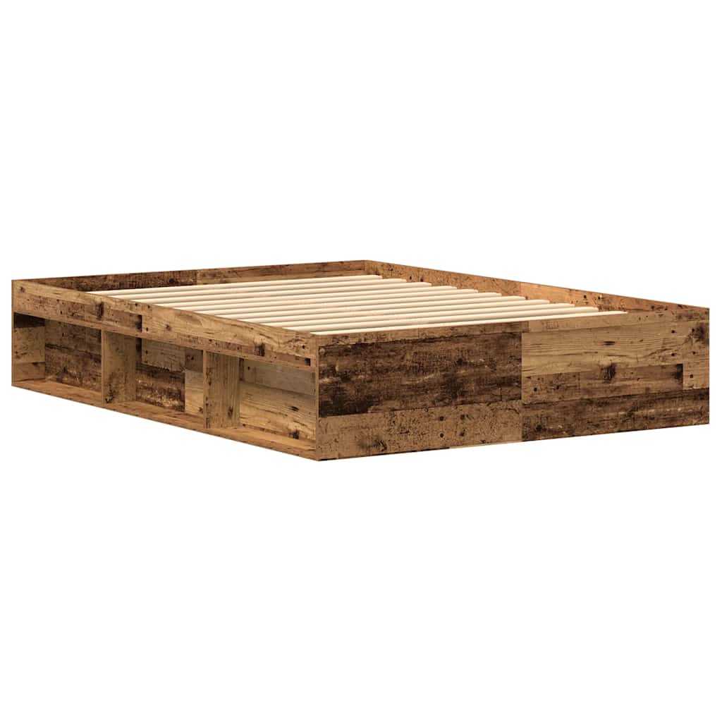 antik fa szerelt fa ágykeret matrac nélkül 135x190 cm