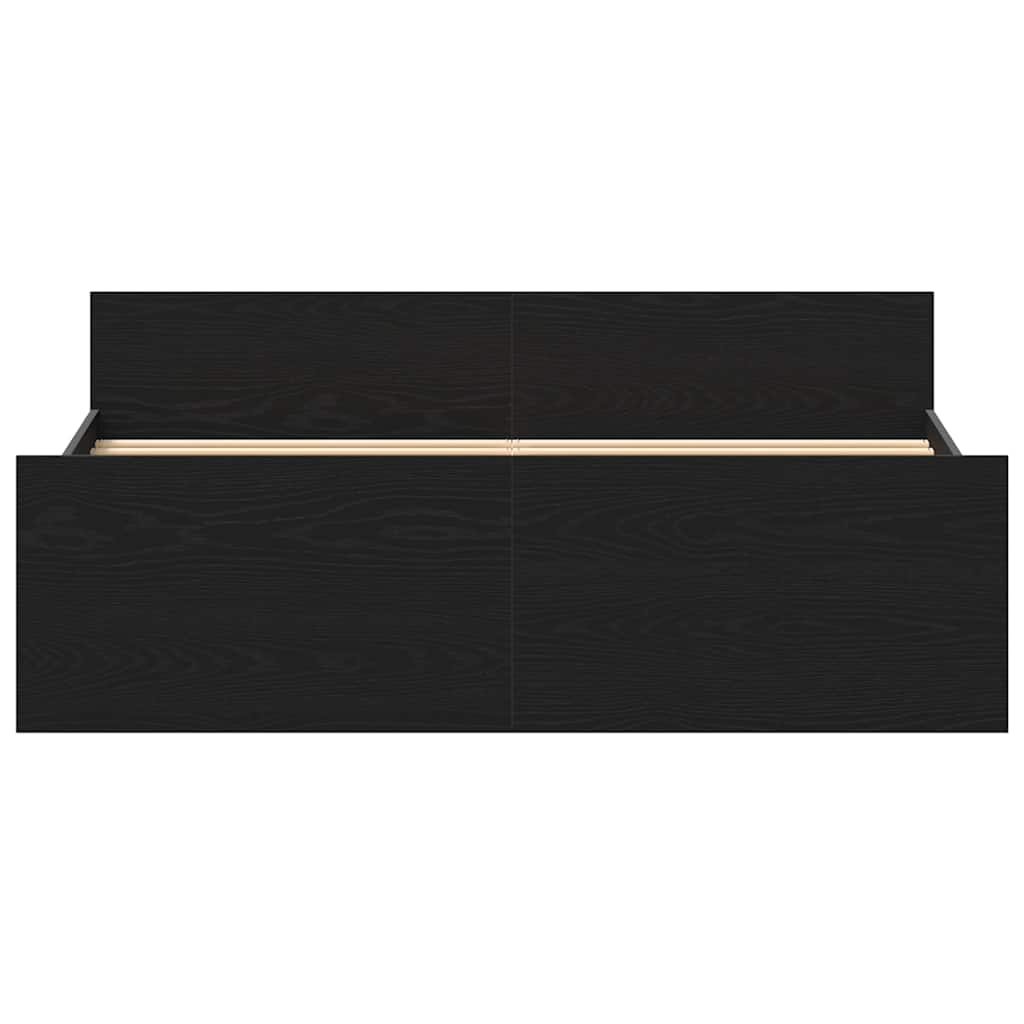fekete tölgy színű szerelt fa ágykeret matrac nélkül 120x200 cm