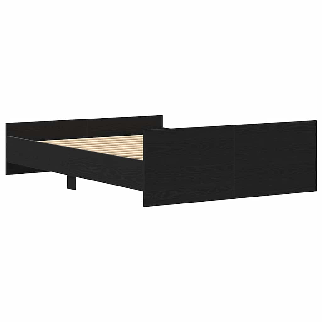 fekete tölgy színű szerelt fa ágykeret matrac nélkül 120x200 cm