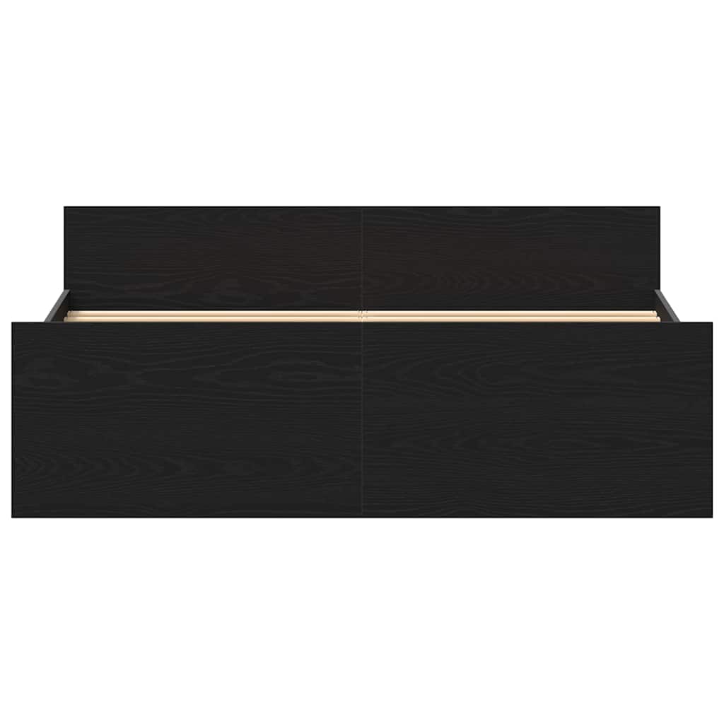 fekete tölgy színű szerelt fa ágykeret matrac nélkül 140x200 cm