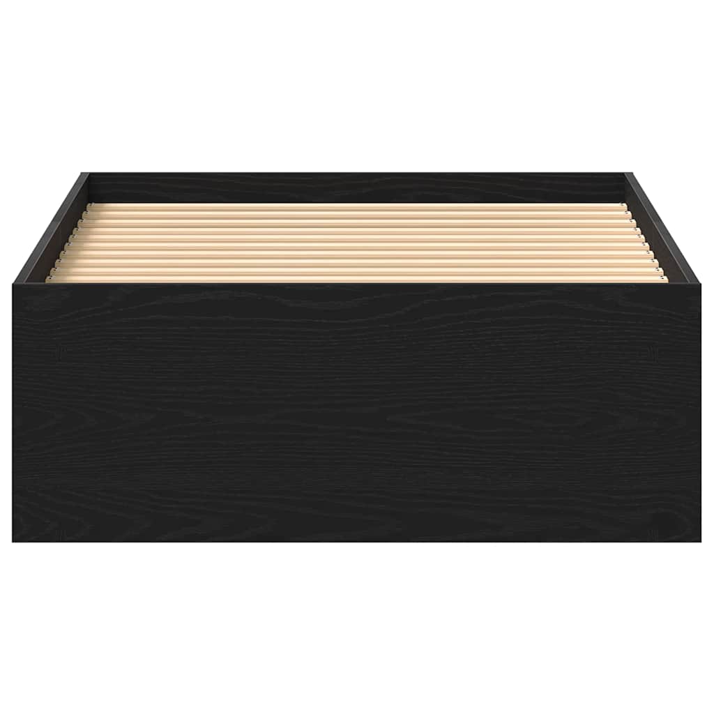 fekete tölgy színű szerelt fa ágykeret matrac nélkül 100x200 cm