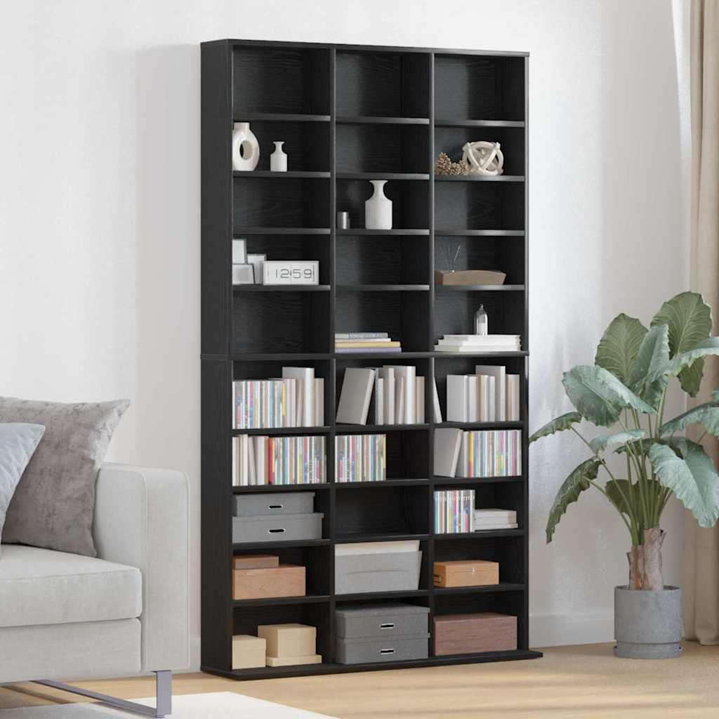 CD szekrény Fekete tölgy 101 x 23 x 177,5 cm Szerelt Fa