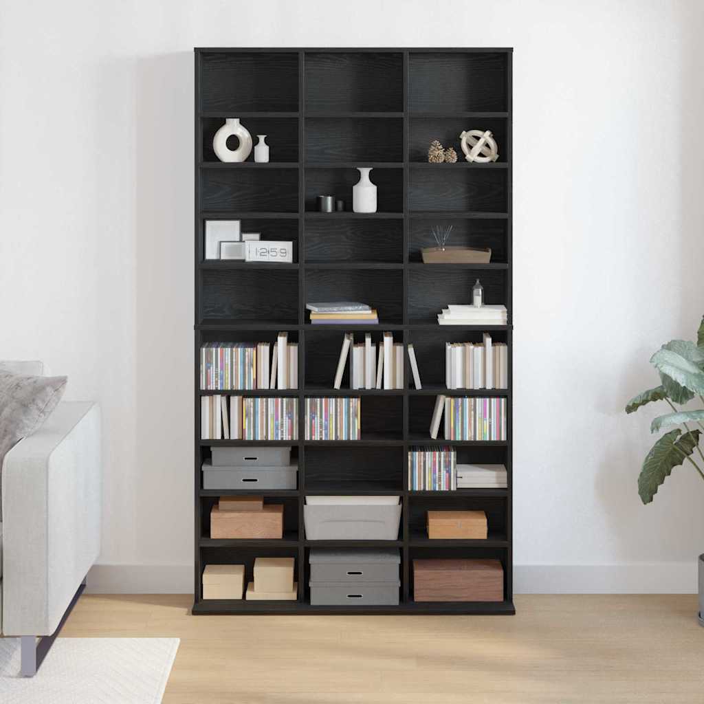CD szekrény Fekete tölgy 101 x 23 x 177,5 cm Szerelt Fa