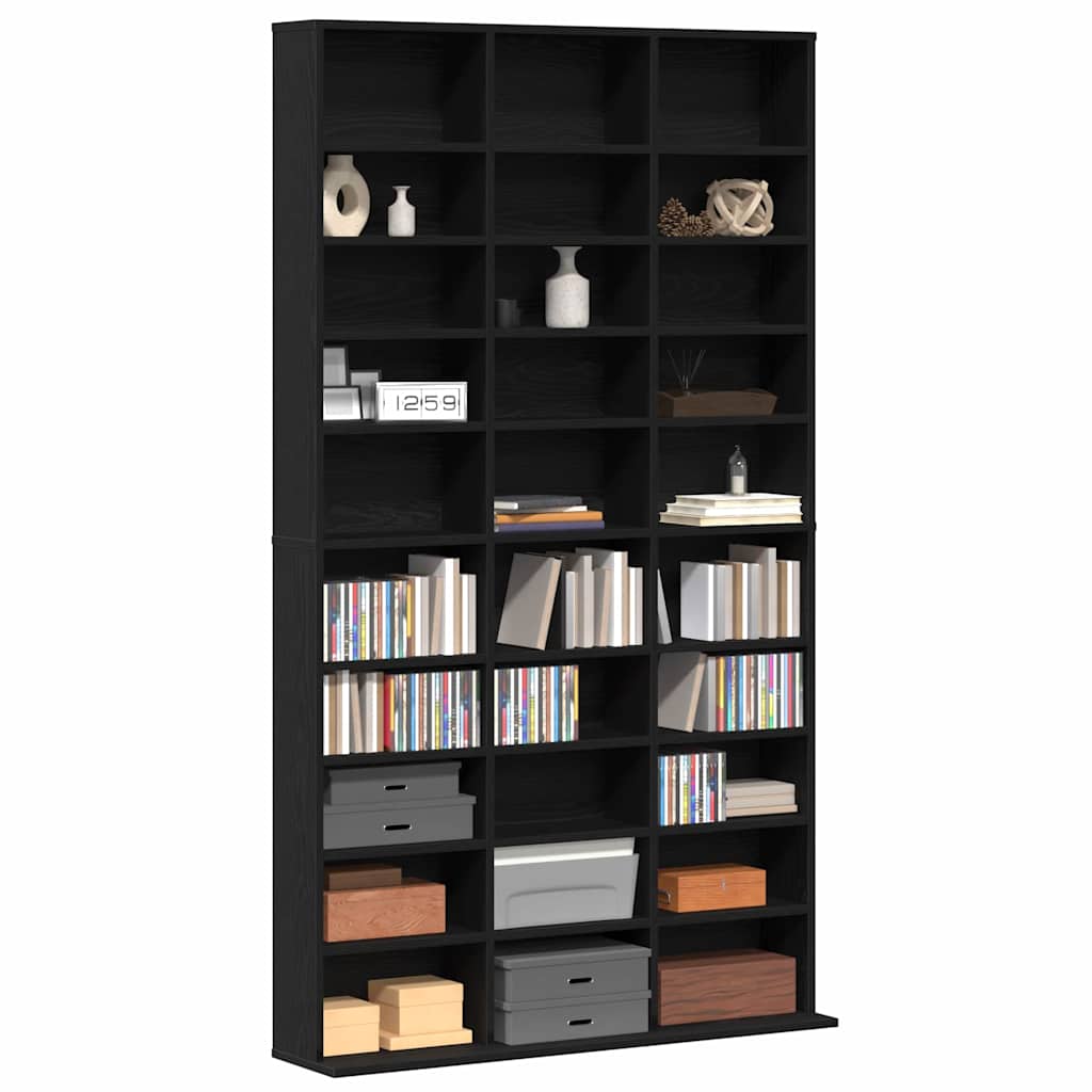 CD szekrény Fekete tölgy 101 x 23 x 177,5 cm Szerelt Fa