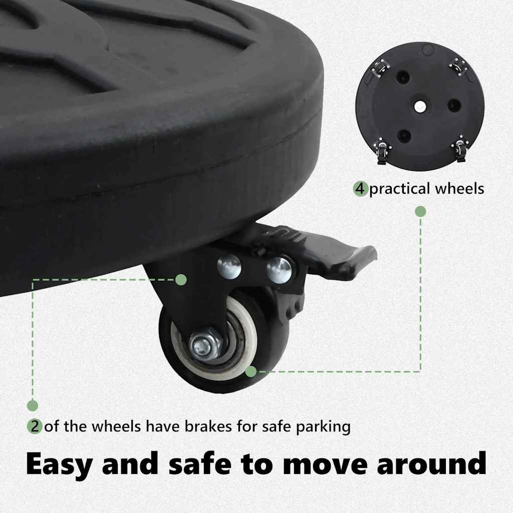 Napernyőtalp Art Deco Fekete Ø 45 x 39,5 cm Vas