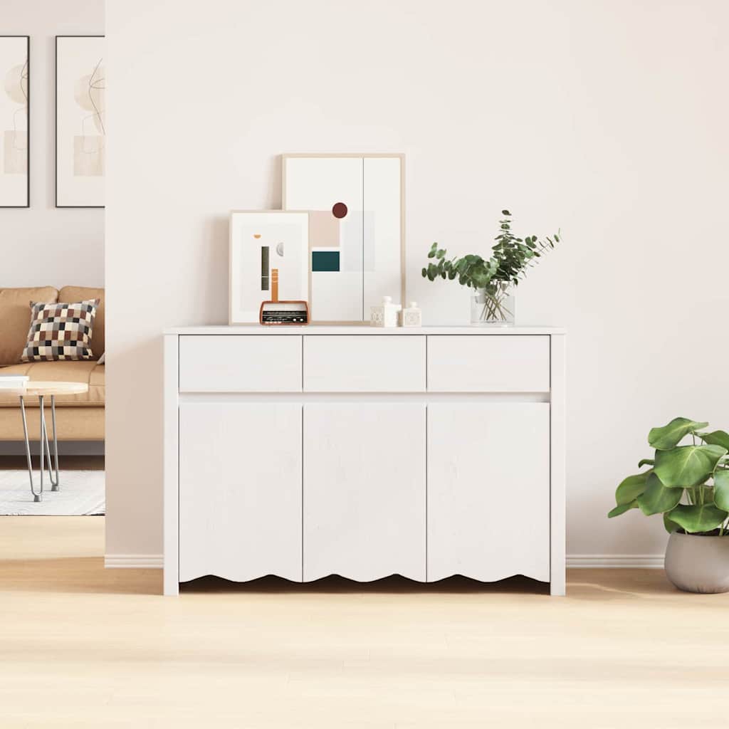 Széf fiókkal Drammen Fehér 114 x 43 x 75,5 cm Tömör fenyőfa