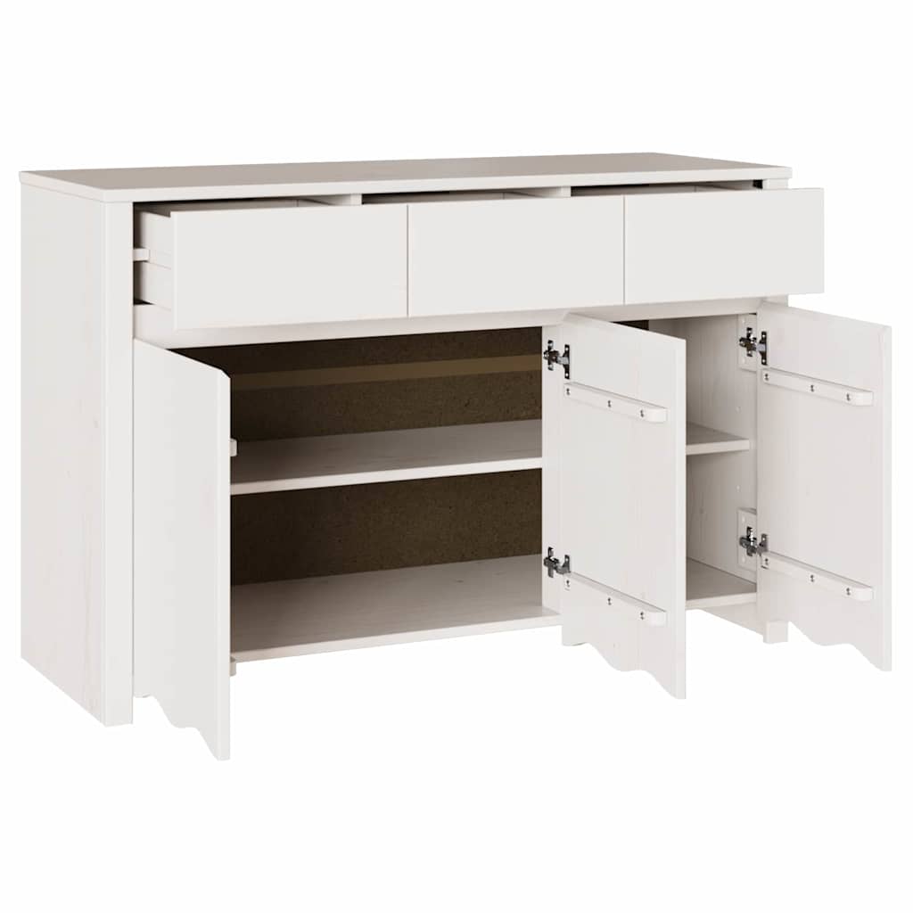 Széf fiókkal Drammen Fehér 114 x 43 x 75,5 cm Tömör fenyőfa