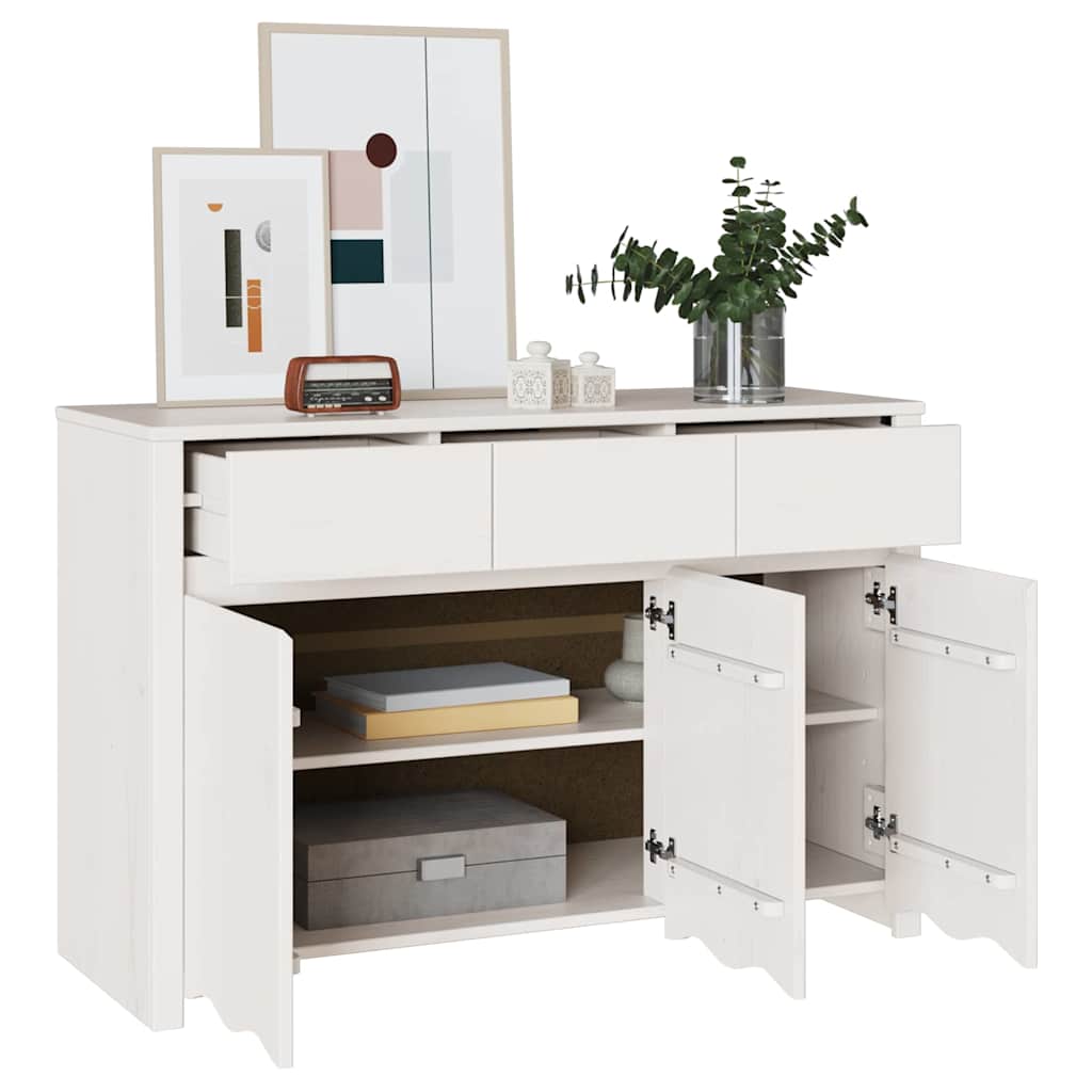 Széf fiókkal Drammen Fehér 114 x 43 x 75,5 cm Tömör fenyőfa