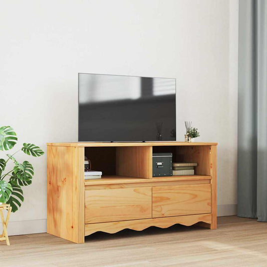 TV szekrény Drammen Tölgy színű 99 x 43 x 55 cm Tömör fenyőfa