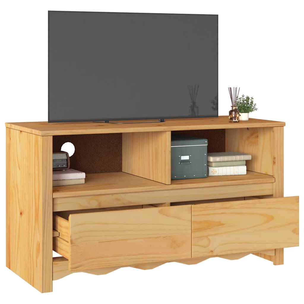 TV szekrény Drammen Tölgy színű 99 x 43 x 55 cm Tömör fenyőfa