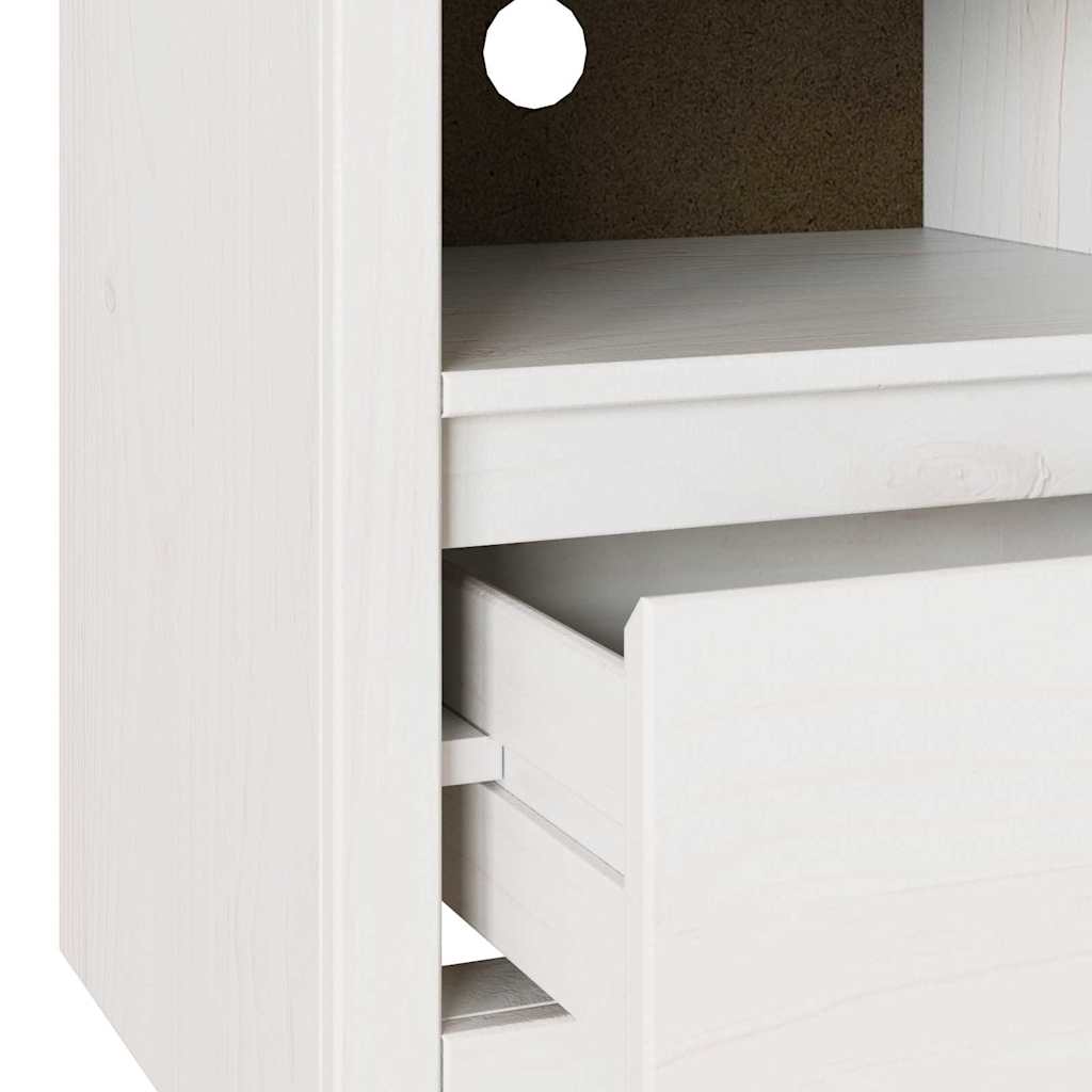 TV szekrény fiókkal Drammen Fehér 99 x 43 x 55 cm Tömör fenyőfa