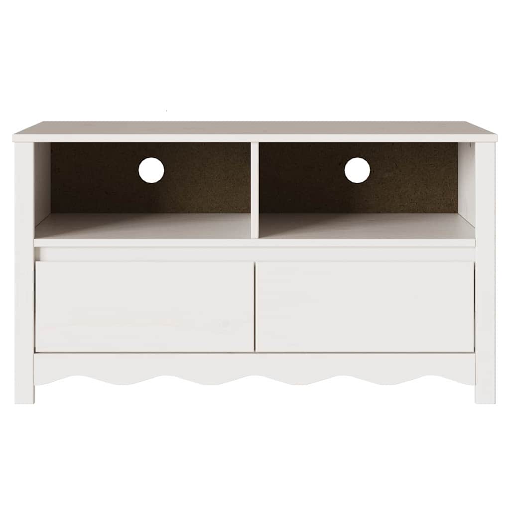 TV szekrény fiókkal Drammen Fehér 99 x 43 x 55 cm Tömör fenyőfa