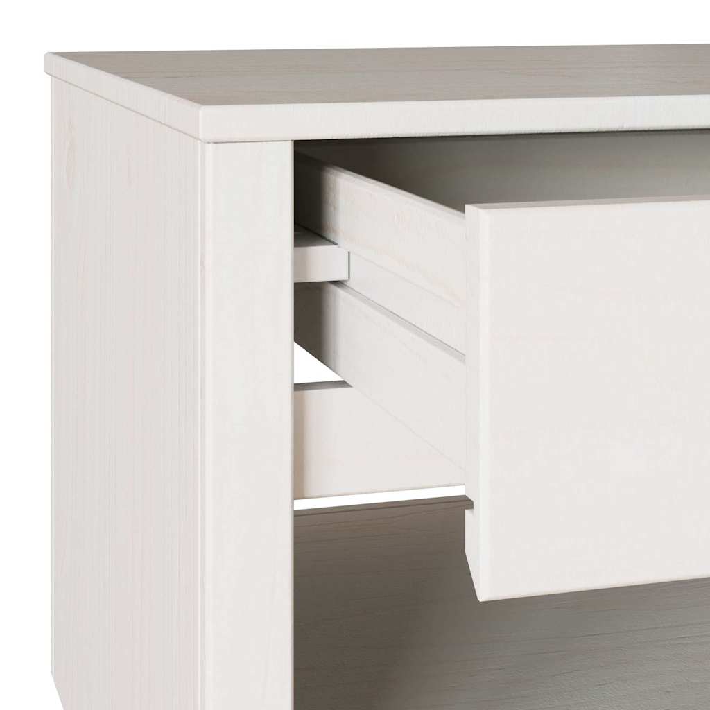Dohányzóasztal Drammen Fehér 99 x 55 x 45 cm Tömör fenyőfa